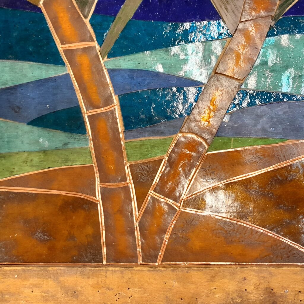L'Atelier Vitrail Martinique 11 Bandes cuivrées sur chaque verre