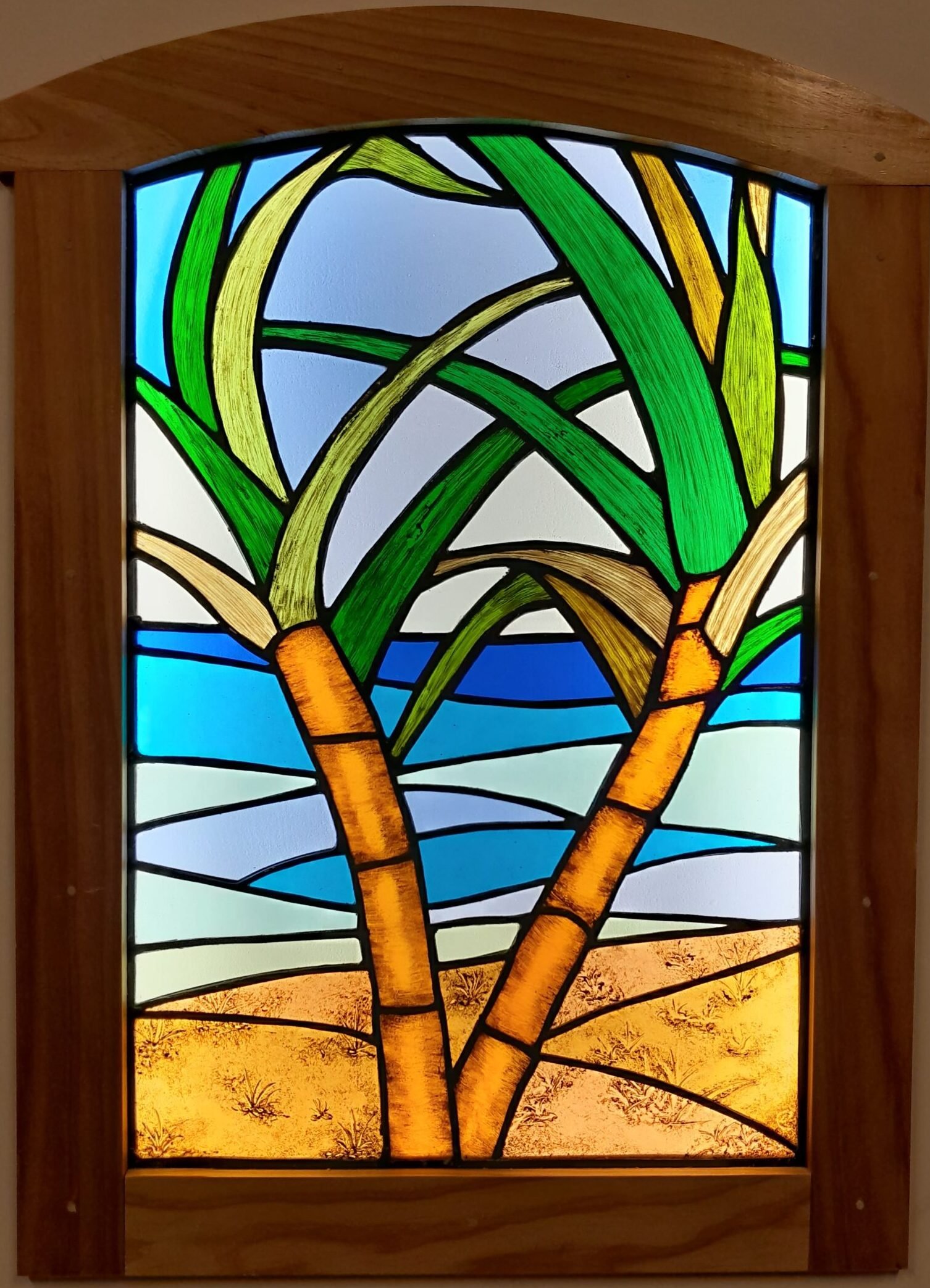 LA CANNE tiffany et grisaille 31x46 a